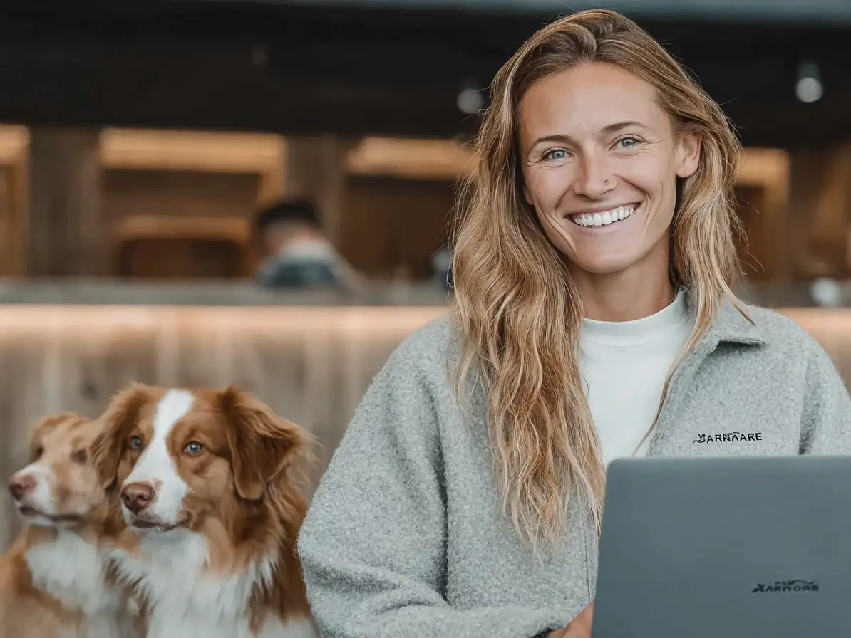 Frau mit Hund