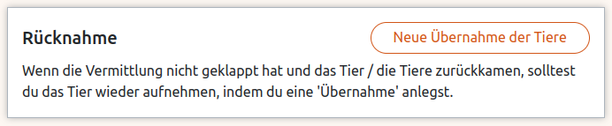 Rücknahme des Tieres nach gescheiterter Probezeit in der Anigu Tierverwaltung